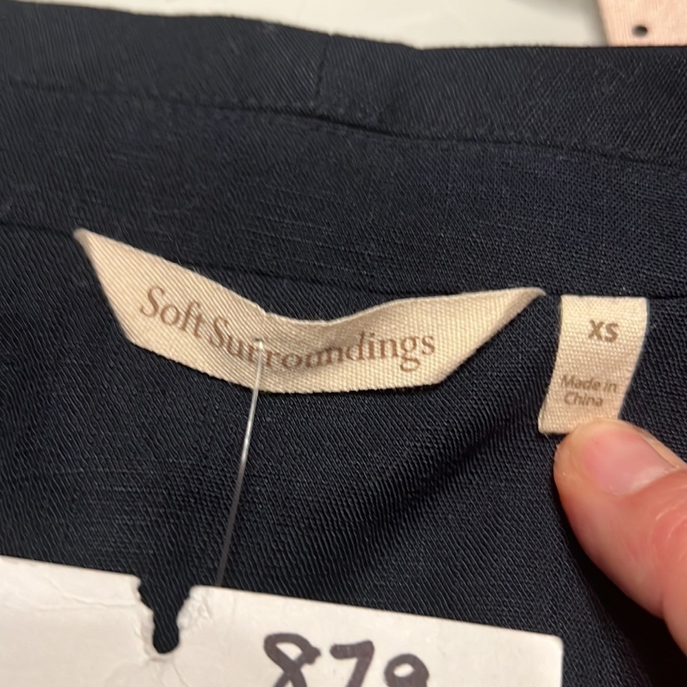 SOFT SURROUNDINGS Vici Linen Blend Blazer in Navy Blue Size XS — NWT - Picture 8 of 10